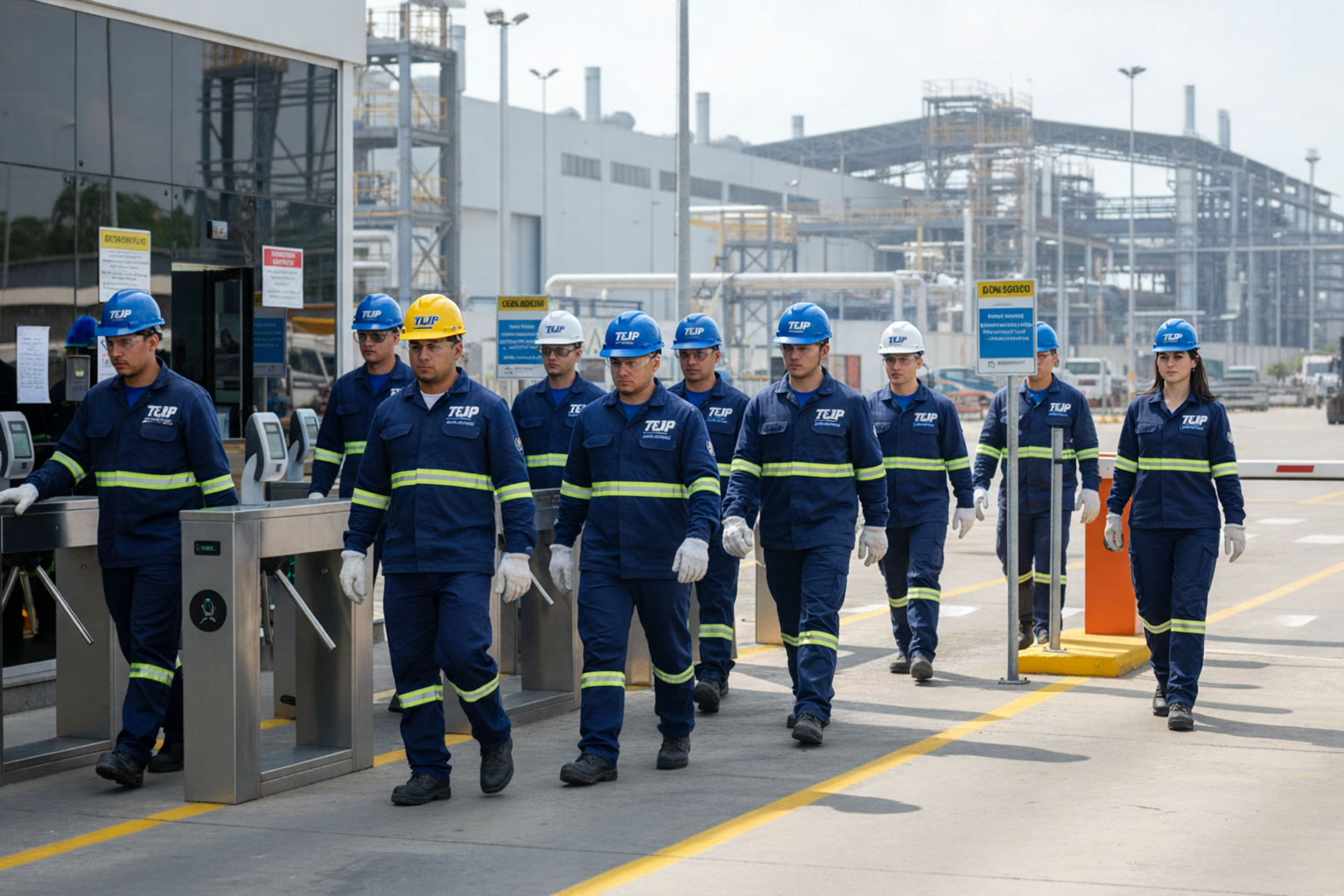 Equipe Top Engenharia em ambiente industrial